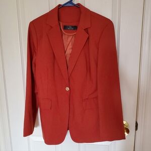 Women's Rust Red Blazer - Casual Tailored Jacket